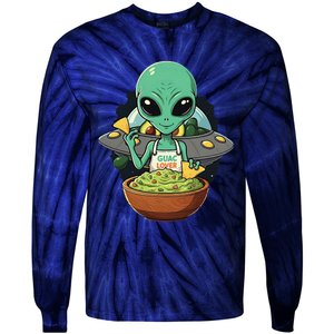 Alien Nation Loves Guacamole Ufo Alien Invasion Guac Lover Tie-Dye Long Sleeve Shirt