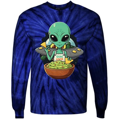 Alien Nation Loves Guacamole Ufo Alien Invasion Guac Lover Tie-Dye Long Sleeve Shirt