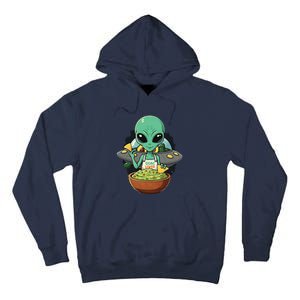 Alien Nation Loves Guacamole Ufo Alien Invasion Guac Lover Tall Hoodie