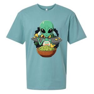 Alien Nation Loves Guacamole Ufo Alien Invasion Guac Lover Sueded Cloud Jersey T-Shirt