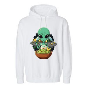 Alien Nation Loves Guacamole Ufo Alien Invasion Guac Lover Garment-Dyed Fleece Hoodie