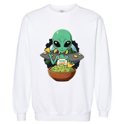 Alien Nation Loves Guacamole Ufo Alien Invasion Guac Lover Garment-Dyed Sweatshirt