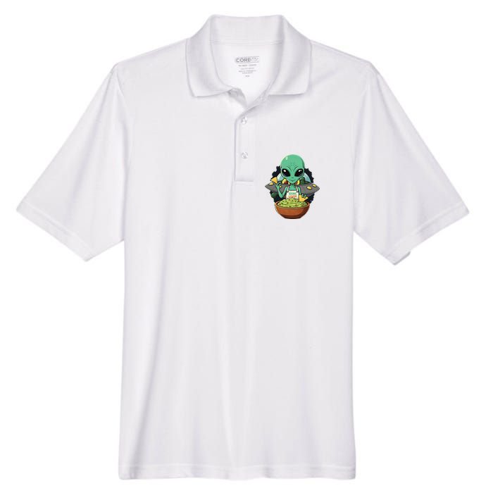 Alien Nation Loves Guacamole Ufo Alien Invasion Guac Lover Men's Origin Performance Pique Polo