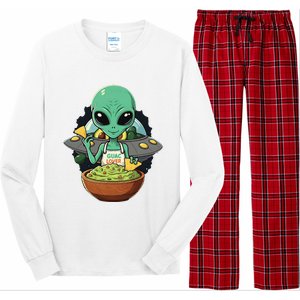 Alien Nation Loves Guacamole Ufo Alien Invasion Guac Lover Long Sleeve Pajama Set