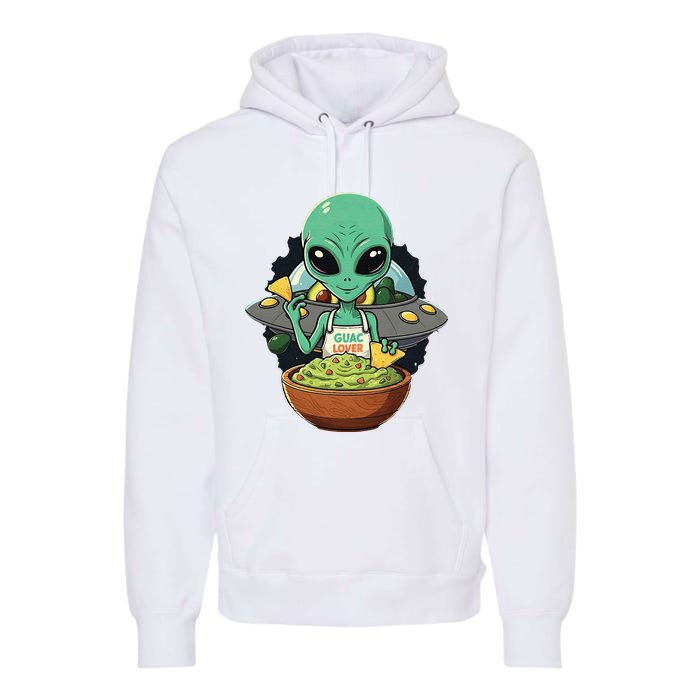 Alien Nation Loves Guacamole Ufo Alien Invasion Guac Lover Premium Hoodie