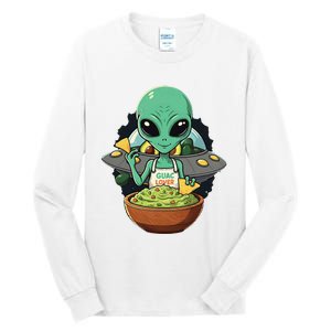 Alien Nation Loves Guacamole Ufo Alien Invasion Guac Lover Tall Long Sleeve T-Shirt