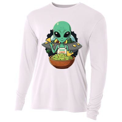 Alien Nation Loves Guacamole Ufo Alien Invasion Guac Lover Cooling Performance Long Sleeve Crew