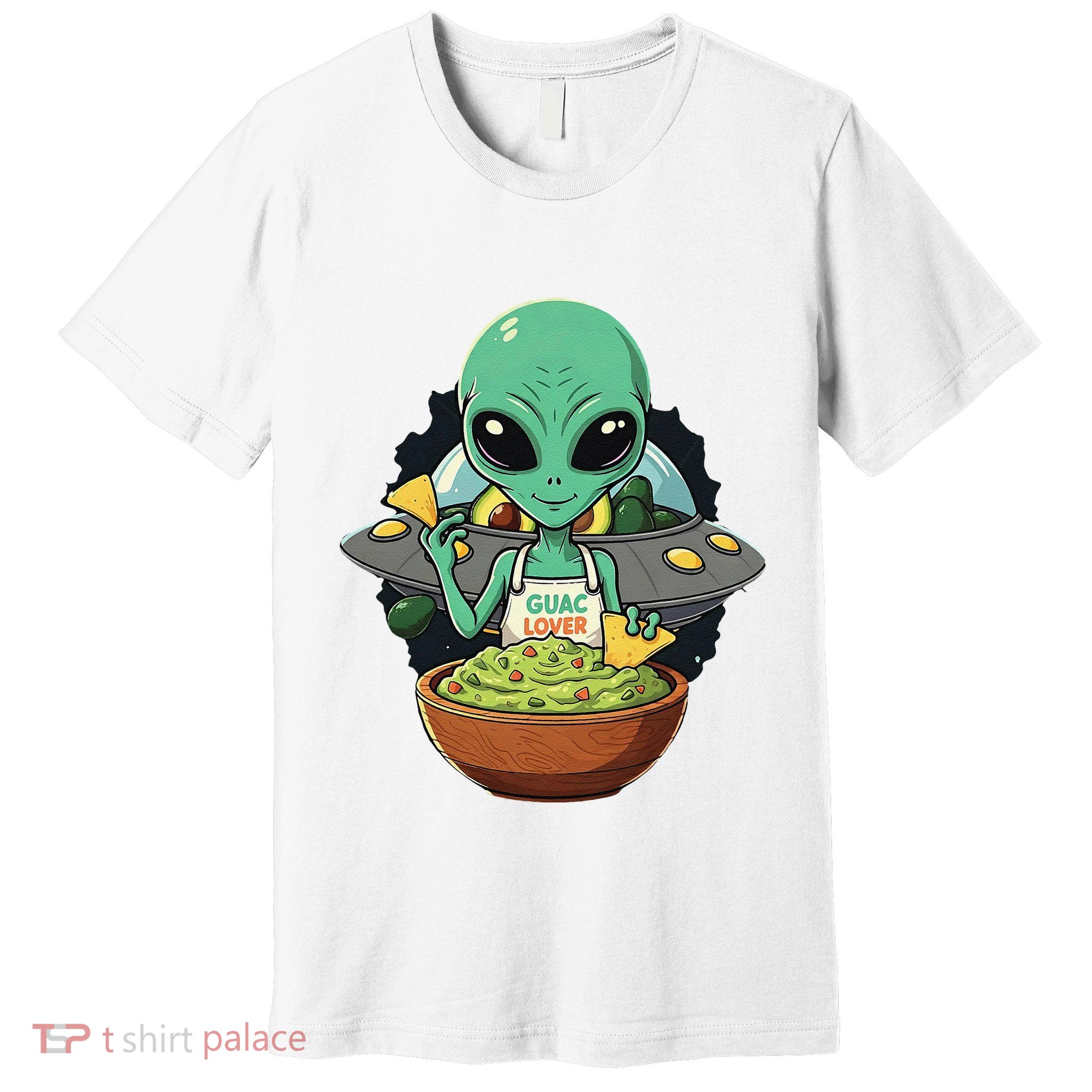Alien Nation Loves Guacamole Ufo Alien Invasion Guac Lover Premium T-Shirt