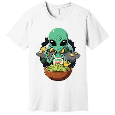 Alien Nation Loves Guacamole Ufo Alien Invasion Guac Lover Premium T-Shirt