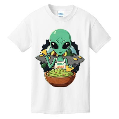 Alien Nation Loves Guacamole Ufo Alien Invasion Guac Lover Kids T-Shirt