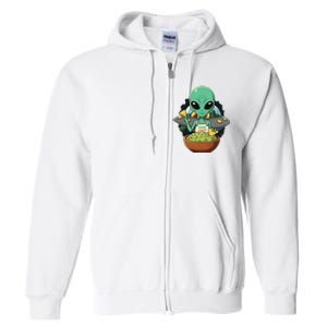 Alien Nation Loves Guacamole Ufo Alien Invasion Guac Lover Full Zip Hoodie