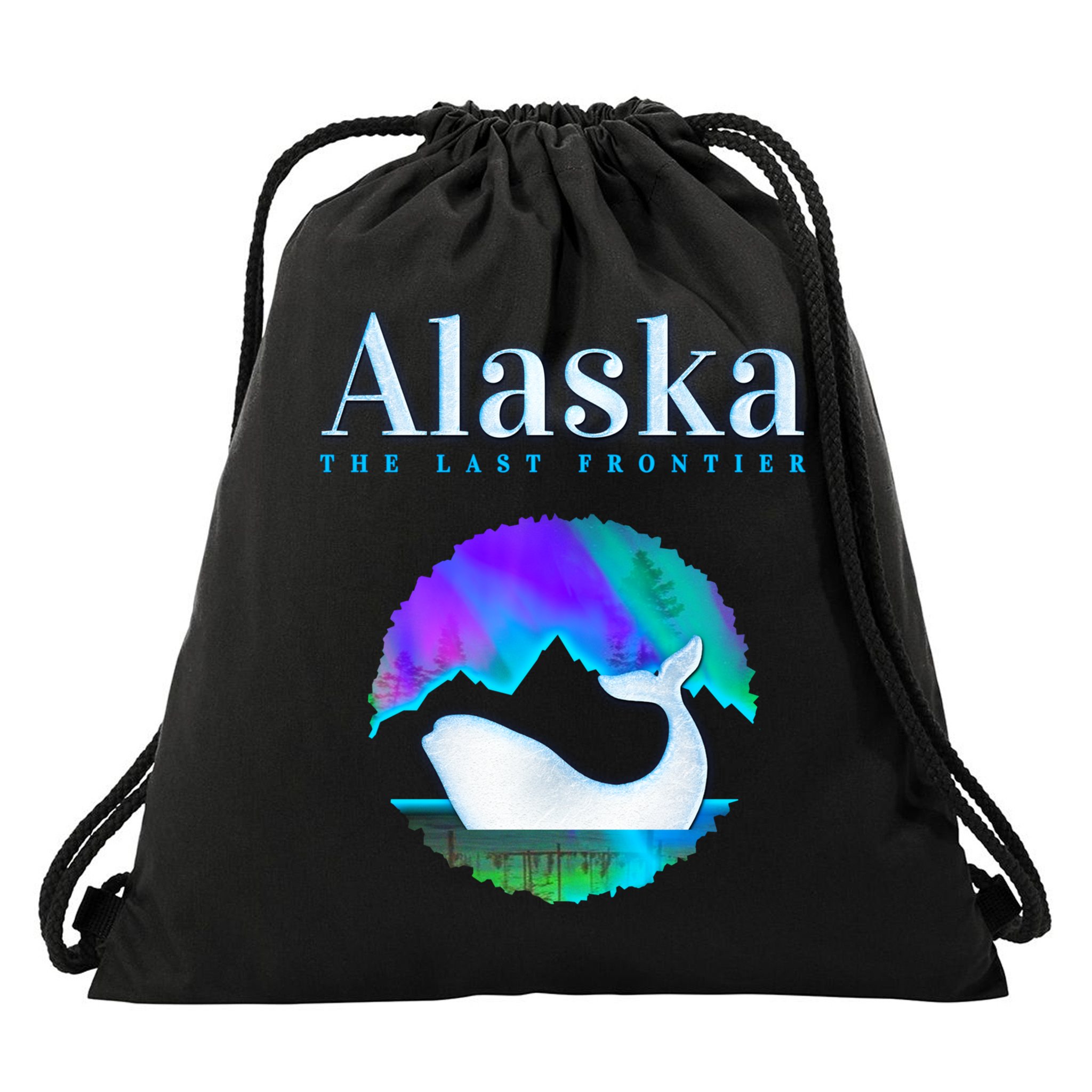 Alaska Northern Lights Orca Whale With Aurora Borealis Meaningful Gift Drawstring Bag