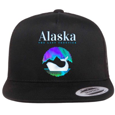 Alaska Northern Lights Orca Whale With Aurora Borealis Meaningful Gift Flat Bill Trucker Hat