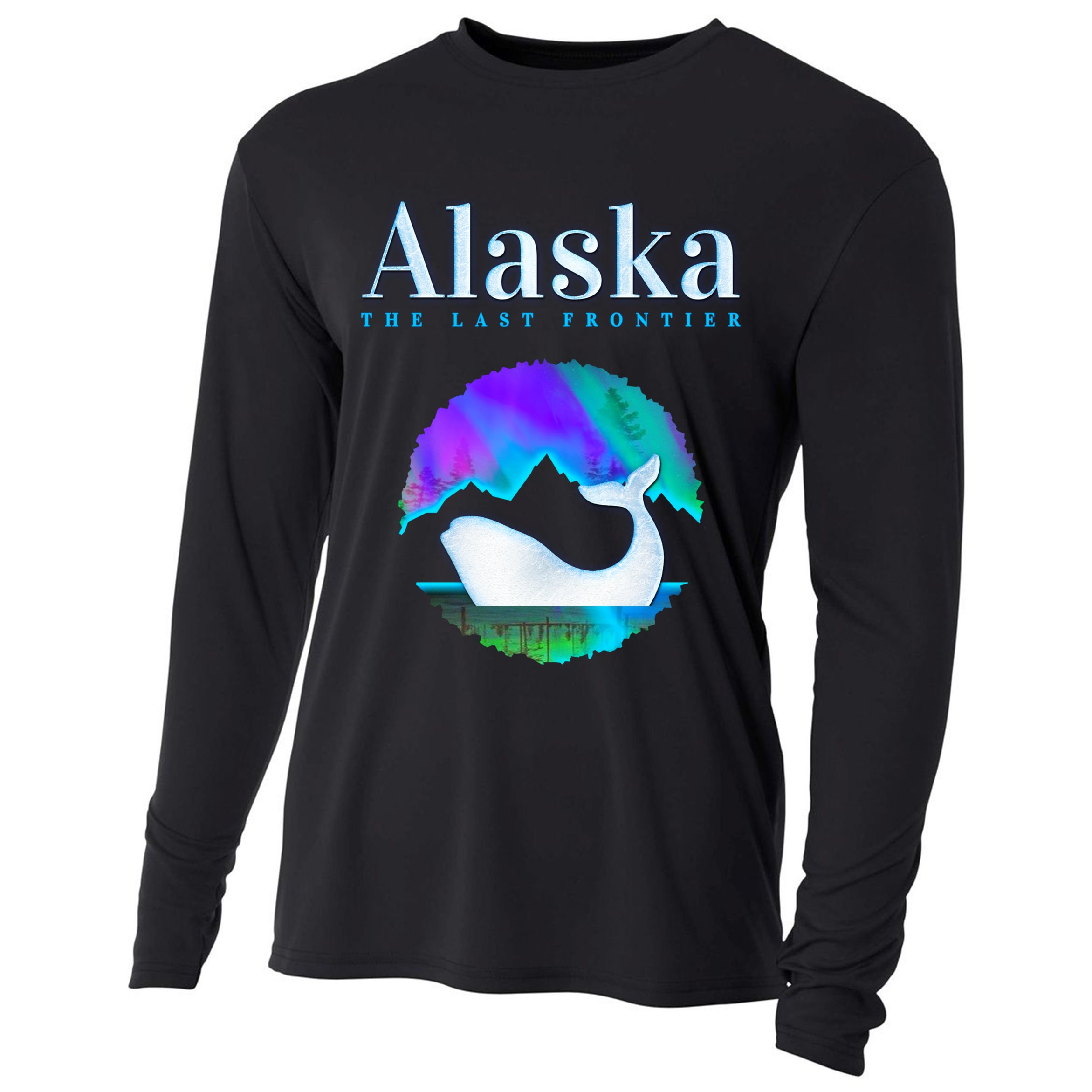 Alaska Northern Lights Orca Whale With Aurora Borealis Meaningful Gift Cooling Performance Long Sleeve Crew