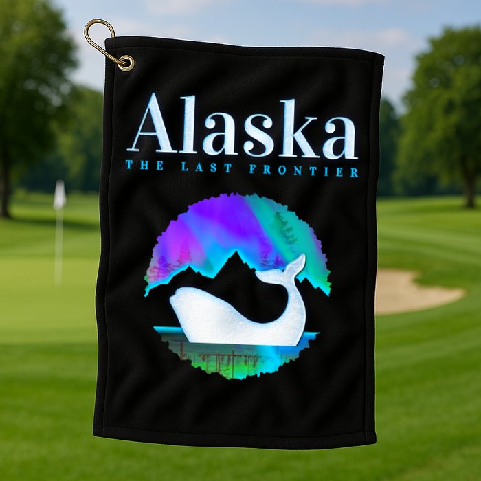 Alaska Northern Lights Orca Whale With Aurora Borealis Meaningful Gift Golf Towel