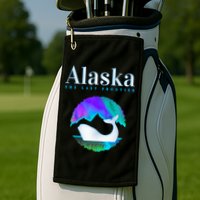 Alaska Northern Lights Orca Whale With Aurora Borealis Meaningful Gift Golf Towel