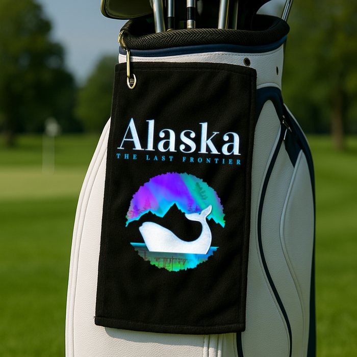 Alaska Northern Lights Orca Whale With Aurora Borealis Meaningful Gift Golf Towel