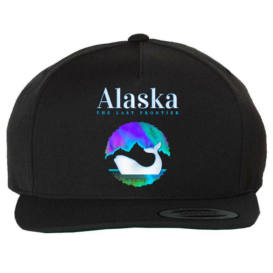 Alaska Northern Lights Orca Whale With Aurora Borealis Meaningful Gift Wool Snapback Cap