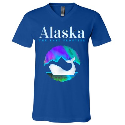 Alaska Northern Lights Orca Whale With Aurora Borealis Meaningful Gift V-Neck T-Shirt