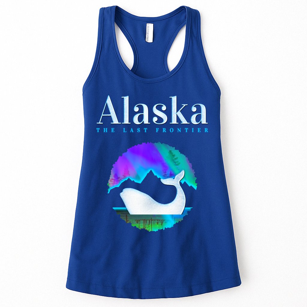 Alaska Northern Lights Orca Whale With Aurora Borealis Meaningful Gift Womens Tank Top