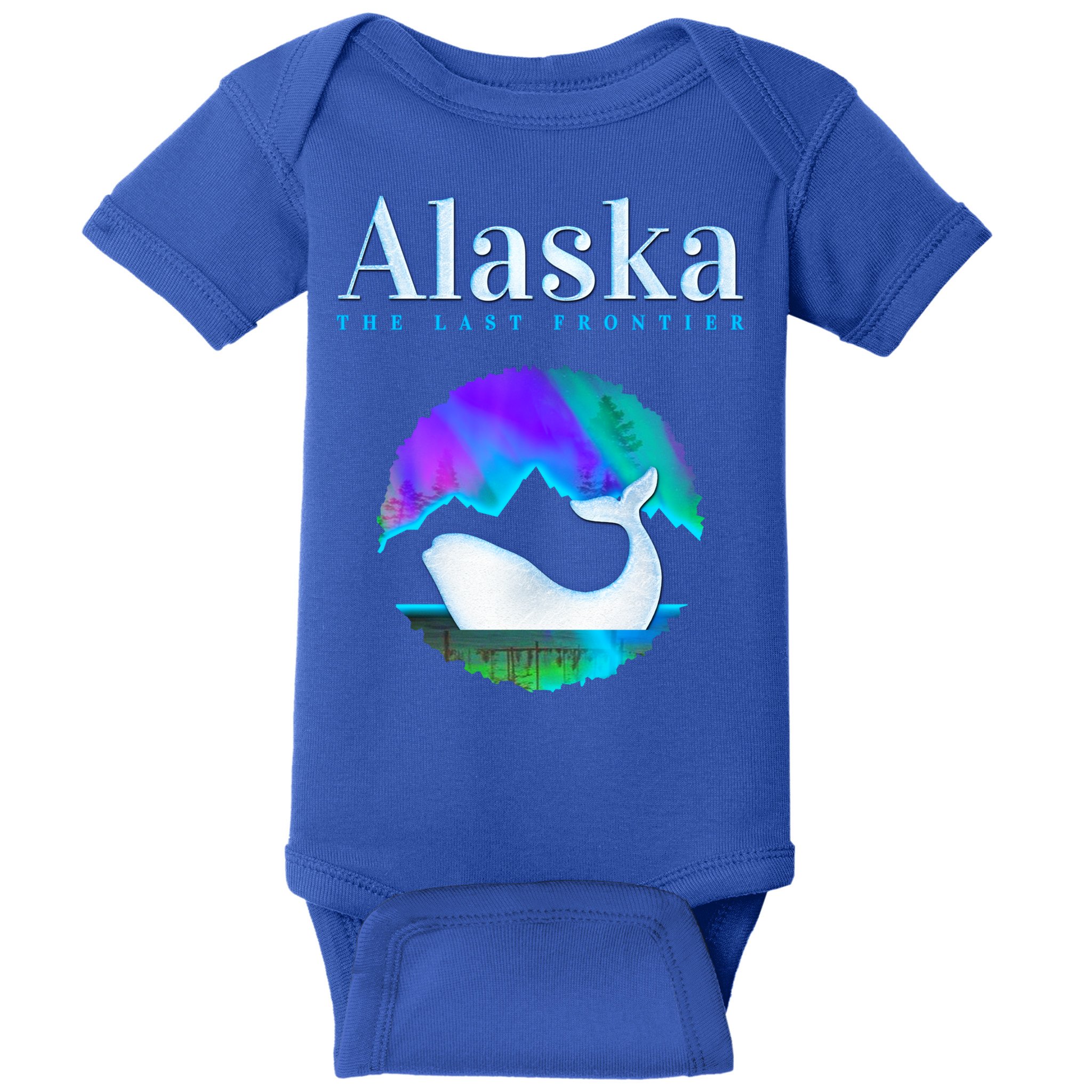 Alaska Northern Lights Orca Whale With Aurora Borealis Meaningful Gift Baby Bodysuit