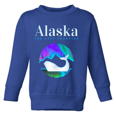Alaska Northern Lights Orca Whale With Aurora Borealis Meaningful Gift Toddler Sweatshirt