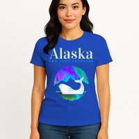 Alaska Northern Lights Orca Whale With Aurora Borealis Meaningful Gift Womens T-Shirt