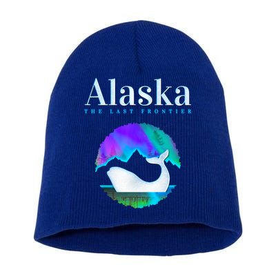 Alaska Northern Lights Orca Whale With Aurora Borealis Meaningful Gift Short Acrylic Beanie