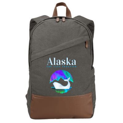 Alaska Northern Lights Orca Whale With Aurora Borealis Meaningful Gift Cotton Canvas Backpack