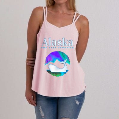 Alaska Northern Lights Orca Whale With Aurora Borealis Meaningful Gift Women's Strappy Tank