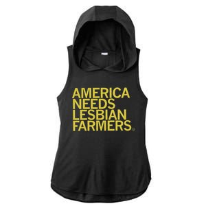 America Needs Lesbian Farmers Ladies PosiCharge Tri-Blend Wicking Draft Hoodie Tank