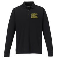 America Needs Lesbian Farmers Performance Long Sleeve Polo