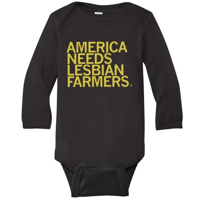 America Needs Lesbian Farmers Baby Long Sleeve Bodysuit