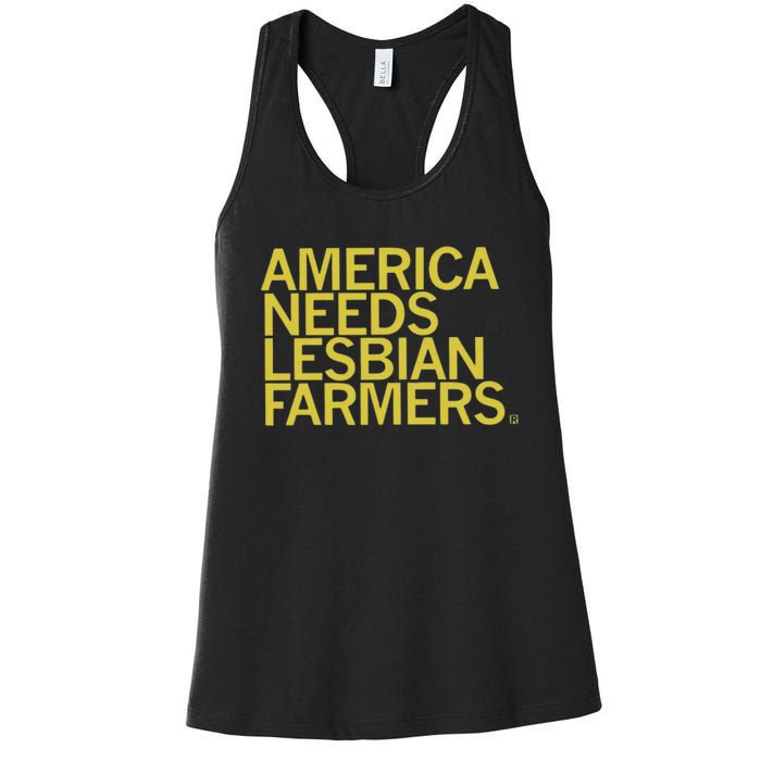 America Needs Lesbian Farmers Women's Racerback Tank