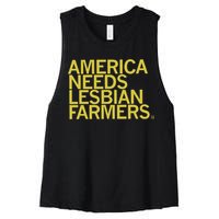 America Needs Lesbian Farmers Women's Racerback Cropped Tank