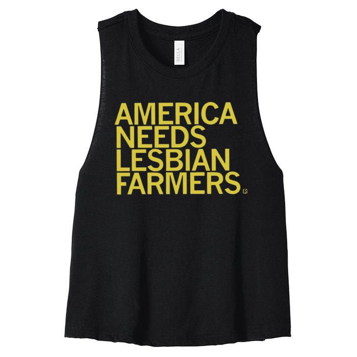 America Needs Lesbian Farmers Women's Racerback Cropped Tank