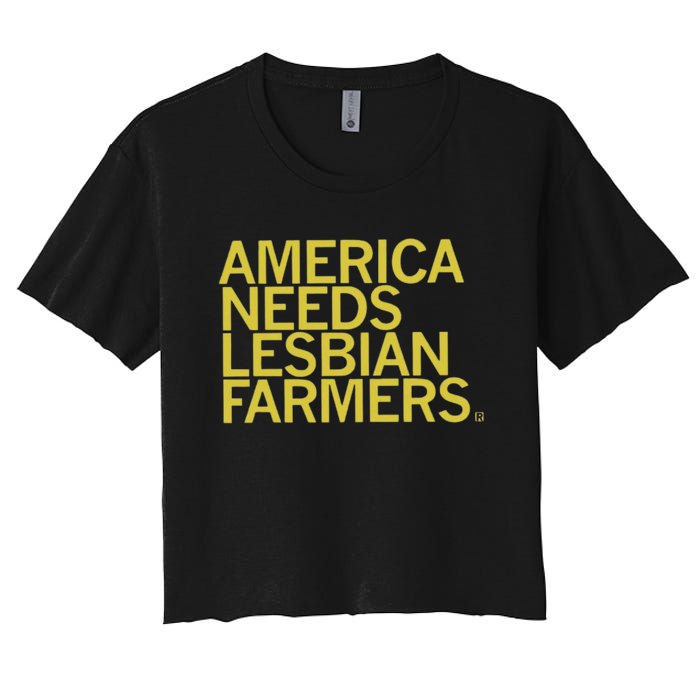 America Needs Lesbian Farmers Women's Crop Top Tee