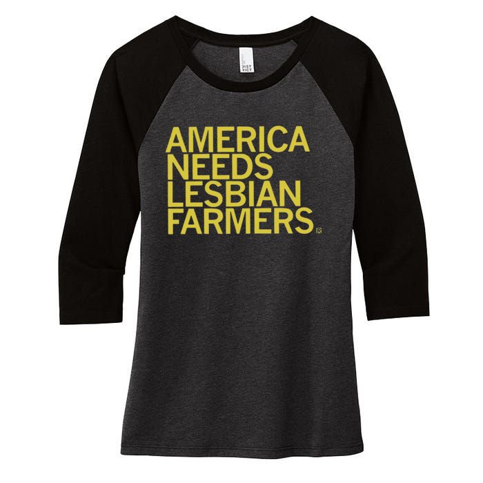 America Needs Lesbian Farmers Women's Tri-Blend 3/4-Sleeve Raglan Shirt