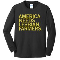 America Needs Lesbian Farmers Kids Long Sleeve Shirt