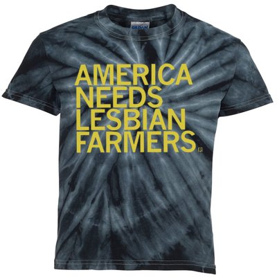 America Needs Lesbian Farmers Kids Tie-Dye T-Shirt