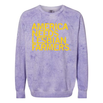 America Needs Lesbian Farmers Colorblast Crewneck Sweatshirt