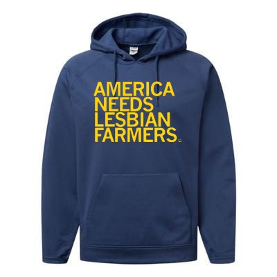 America Needs Lesbian Farmers Performance Fleece Hoodie