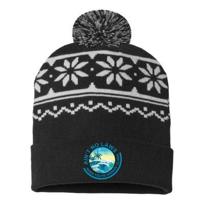 Aint No Laws When Youre Drinking Claws USA-Made Snowflake Beanie