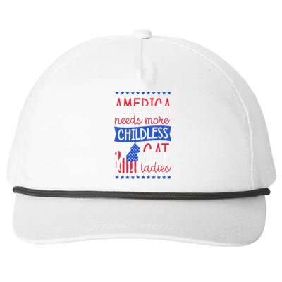 America Needs More Childless Cat Ladies Childless Snapback Five-Panel Rope Hat