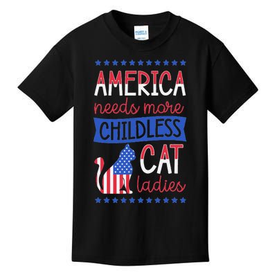 America Needs More Childless Cat Ladies Childless Kids T-Shirt