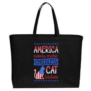 America Needs More Childless Cat Ladies Childless Cotton Canvas Jumbo Tote