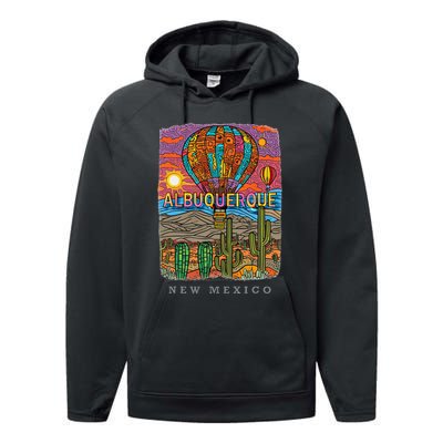 Albuquerque New Mexico Nm Desert Oasis Sd528 Performance Fleece Hoodie