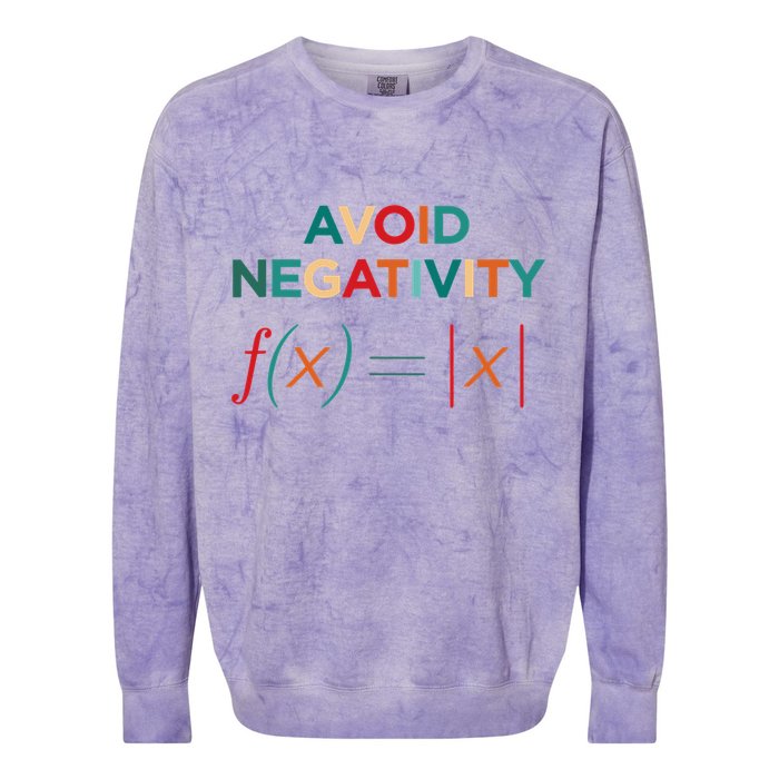 Avoid Negativity Math Equation Funny Math Teacher Colorblast Crewneck Sweatshirt