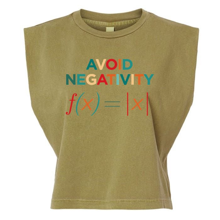 Avoid Negativity Math Equation Funny Math Teacher Garment-Dyed Women's Muscle Tee