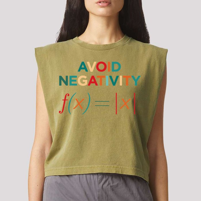 Avoid Negativity Math Equation Funny Math Teacher Garment-Dyed Women's Muscle Tee